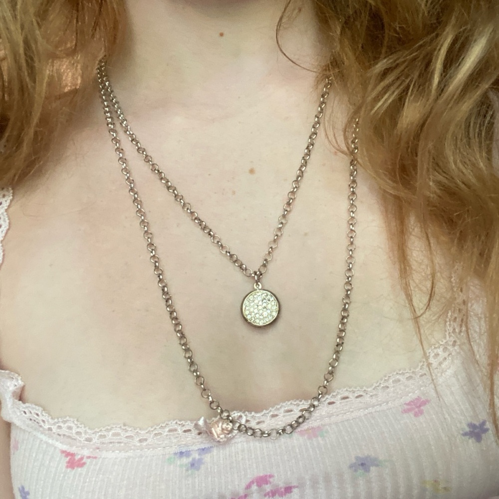 Layered Silver Pendant Necklace